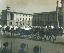 President Dr. Rajendra Prasad and President elect, Dr. S. Radhakrishnan, driving In State from Rashtrapati Bhavan to Parliament House