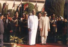 President R. Venkataraman hosting At-Home at the Mughal Gardens on the eve of Republic Day