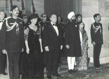 President Giani Zail Singh hosting Banquet in honour of President of France