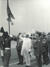 President N.S. Reddy presenting colours to 20 Lancers, Sangrur, Punjab