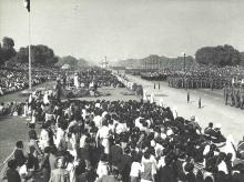 President Dr. Radhakrishnan taking the salute at Rajpath on Republic Day