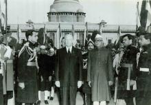 President Dr. Rajendra Prasad speaking at the State Banquet held in honour of the President of the U.S.A., Dwight D. Eisenhower