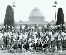 President Dr. Rajendra Prasad with the state groups participating in the Folk Dance Festival at Rashtrapati Bhavan