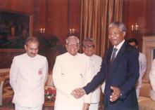 President R. Venkataraman hosting Banquet in honour of Dr. Nelson Mandela at Rashtrapati Bhavan