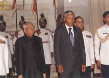 President R. Venkataraman hosting Banquet in honour of Dr. Nelson Mandela at Rashtrapati Bhavan