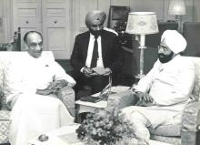 President Giani Zail Singh with Mr. Jayewardene, President of Sri Lanka