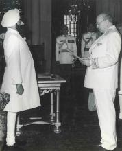 President Giani Zail Singh accepting Credentials from the Ambassador (USSR)